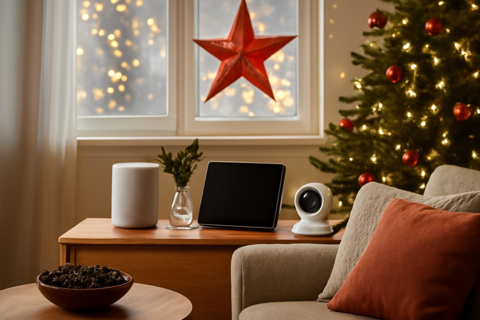 Fensterbeleuchtung im Advent Per smarter Steckdose