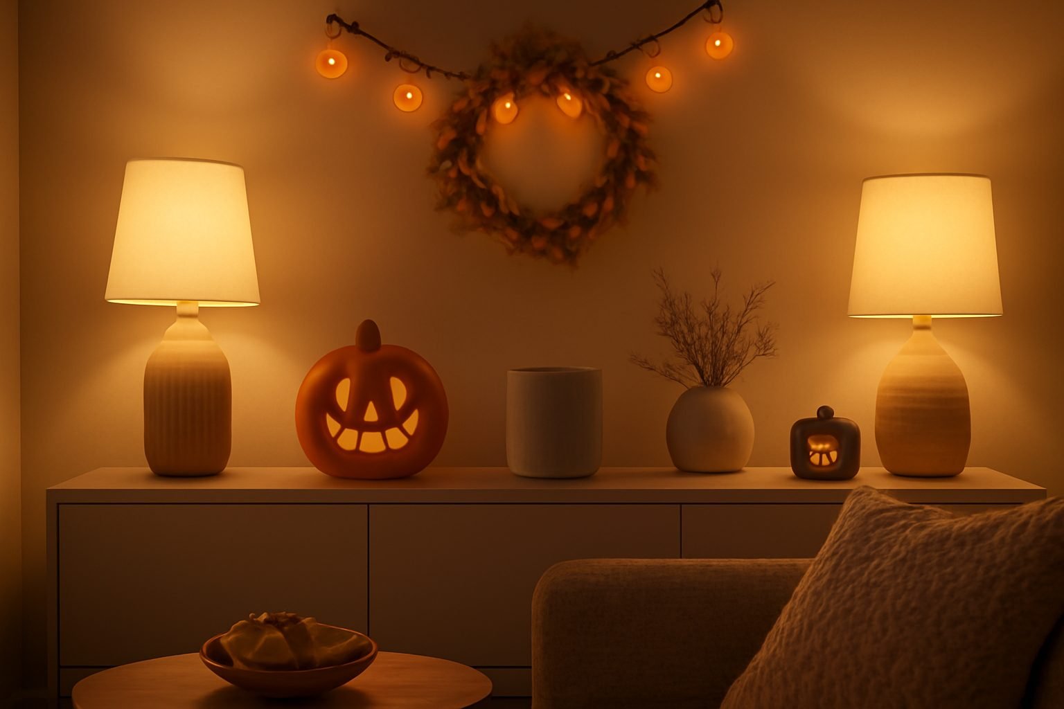 Halloween basteln Dekoration Beleuchtung in 6 Schritten