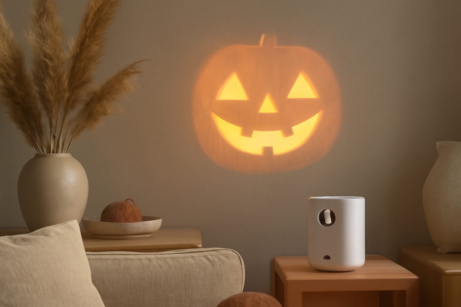 Halloween Projektor an der Hauswand einrichten