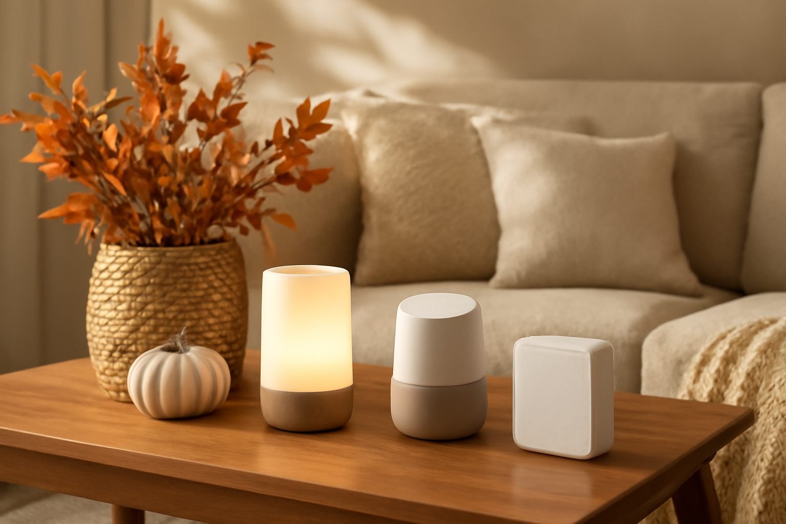 Herbstdeko basteln Naturmaterialien mit LED in 6 Schritten
