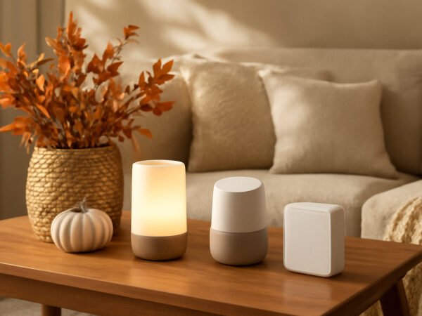 Herbstdeko basteln Naturmaterialien mit LED in 6 Schritten
