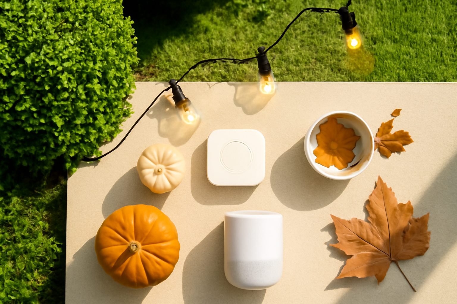 Herbstdeko draußen Beleuchtung — 14 einfache Varianten