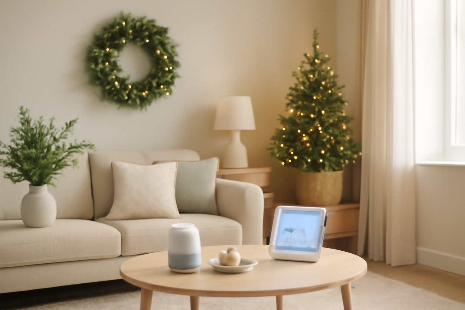 Weihnachtsdeko Fensterbank innen Beleuchtung
