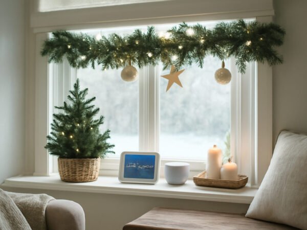 Weihnachtsdekoration Ideen Fenster mit LED